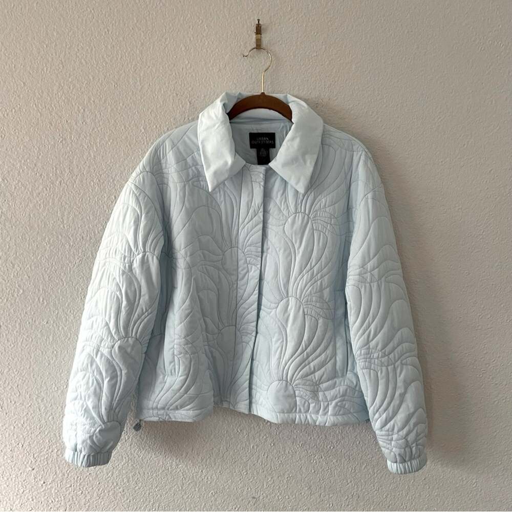 Urban Outfitters Blue Quilted Jacket Sasha Bomber NWT Size Small